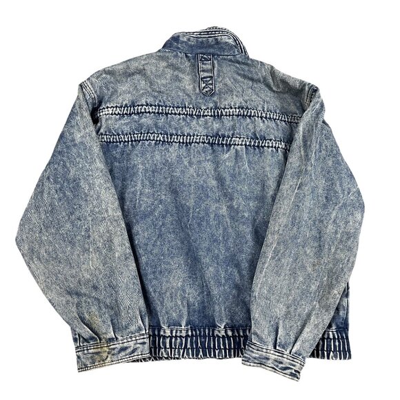 VTG Urban Equipment Jean Jacket Mens Distressed Bomber Sz Large - Picture 2 of 10